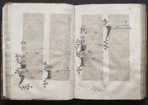The Gotha Missal:  Fol. 39r, Text, c. 1375. And workshop Master of the Boqueteaux (French). Ink,