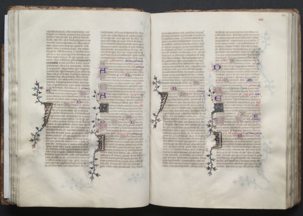 The Gotha Missal:  Fol. 42r, Text, c. 1375. And workshop Master of the Boqueteaux (French). Ink,
