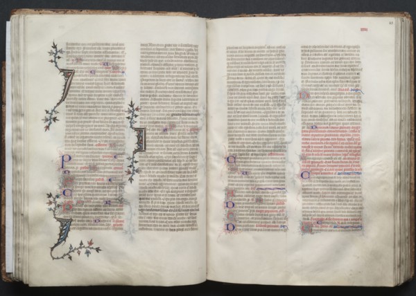 The Gotha Missal:  Fol. 43r, Text, c. 1375. And workshop Master of the Boqueteaux (French). Ink,