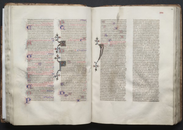 The Gotha Missal:  Fol. 43v, Text, c. 1375. And workshop Master of the Boqueteaux (French). Ink,
