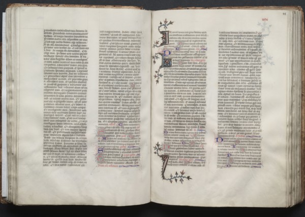 The Gotha Missal:  Fol. 48r, Text, c. 1375. And workshop Master of the Boqueteaux (French). Ink,