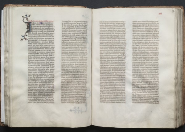 The Gotha Missal:  Fol. 49r, Text, c. 1375. And workshop Master of the Boqueteaux (French). Ink,