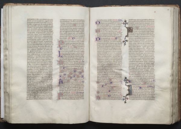 The Gotha Missal:  Fol. 50r, Text, c. 1375. And workshop Master of the Boqueteaux (French). Ink,