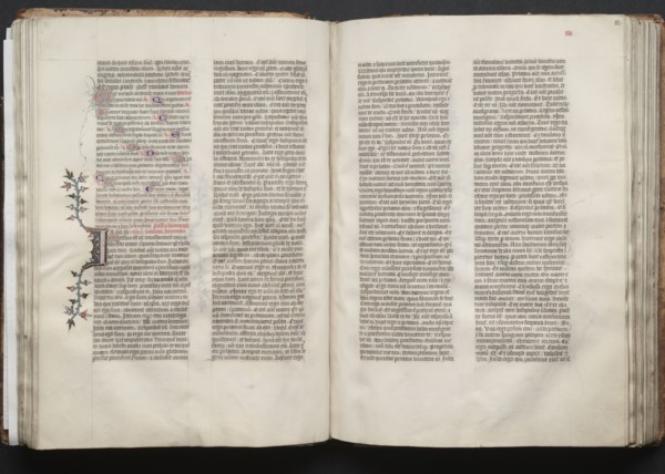 The Gotha Missal:  Fol. 52r, Text, c. 1375. And workshop Master of the Boqueteaux (French). Ink,