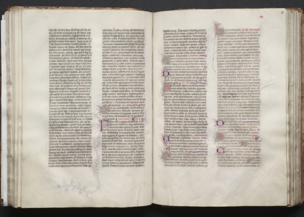 The Gotha Missal:  Fol. 55r, Text, c. 1375. And workshop Master of the Boqueteaux (French). Ink,