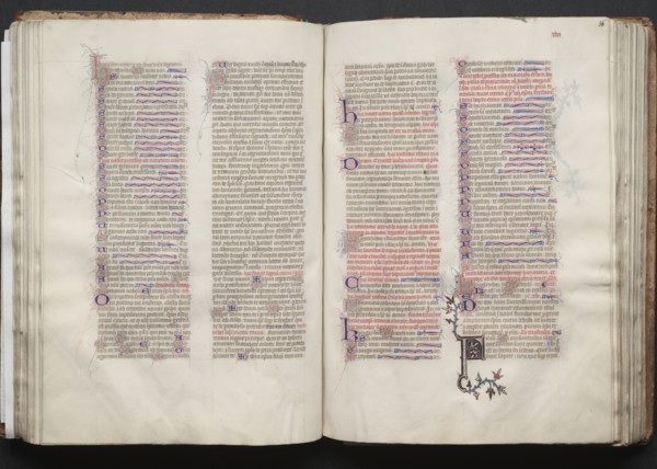 The Gotha Missal:  Fol. 55v, Text, c. 1375. And workshop Master of the Boqueteaux (French). Ink,