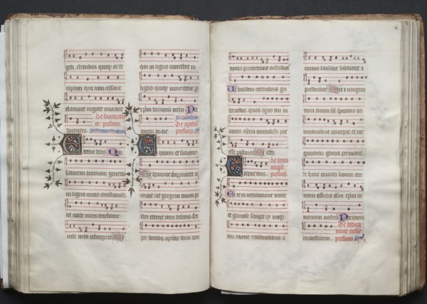 The Gotha Missal:  Fol. 60r, Text, c. 1375. And workshop Master of the Boqueteaux (French). Ink,