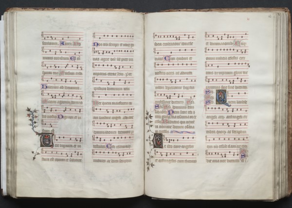 The Gotha Missal:  Fol. 61v, Text, c. 1375. And workshop Master of the Boqueteaux (French). Ink,