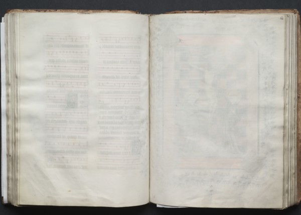 The Gotha Missal:  Fol. 62v, Text, c. 1375. And workshop Master of the Boqueteaux (French). Ink,