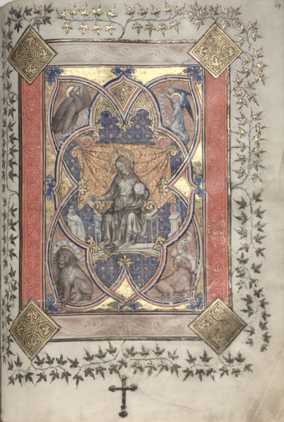 The Gotha Missal:  Fol. 64r, Christ in Majesty, c. 1375. And workshop Master of the Boqueteaux