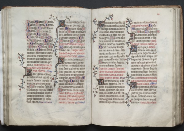 The Gotha Missal:  Fol. 66r, Text, c. 1375. And workshop Master of the Boqueteaux (French). Ink,