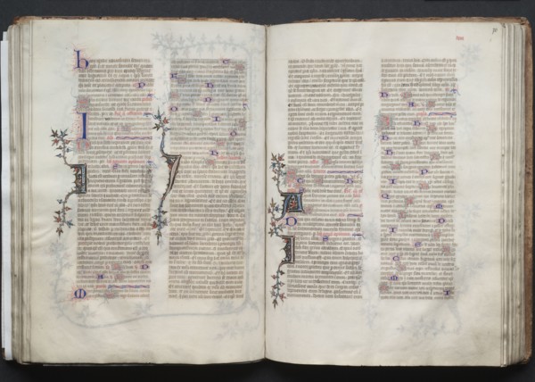 The Gotha Missal:  Fol. 70r, Text, c. 1375. And workshop Master of the Boqueteaux (French). Ink,