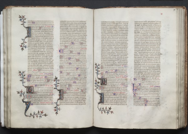 The Gotha Missal:  Fol. 70v, Text, c. 1375. And workshop Master of the Boqueteaux (French). Ink,