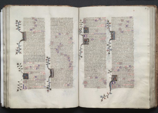 The Gotha Missal:  Fol. 72r, Text, c. 1375. And workshop Master of the Boqueteaux (French). Ink,