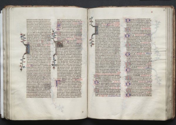 The Gotha Missal:  Fol. 73r, Text, c. 1375. And workshop Master of the Boqueteaux (French). Ink,