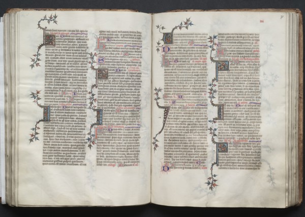 The Gotha Missal:  Fol. 74v, Text, c. 1375. And workshop Master of the Boqueteaux (French). Ink,