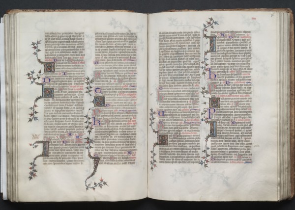 The Gotha Missal:  Fol. 75v Text, c. 1375. And workshop Master of the Boqueteaux (French). Ink,