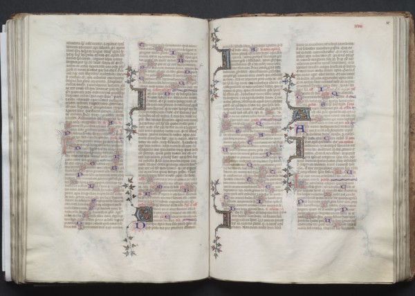 The Gotha Missal:  Fol. 79v, Text, c. 1375. And workshop Master of the Boqueteaux (French). Ink,