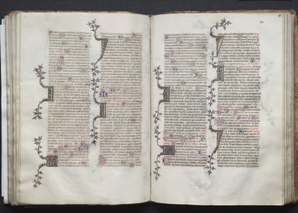 The Gotha Missal:  Fol. 80v, Text, c. 1375. And workshop Master of the Boqueteaux (French). Ink,