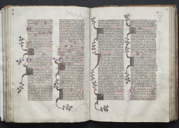 The Gotha Missal:  Fol. 84r, Text, c. 1375. And workshop Master of the Boqueteaux (French). Ink,