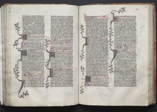 The Gotha Missal:  Fol. 86r, Text, c. 1375. And workshop Master of the Boqueteaux (French). Ink,