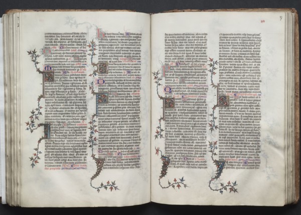 The Gotha Missal:  Fol. 86v, Text, c. 1375. And workshop Master of the Boqueteaux (French). Ink,