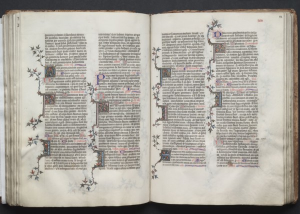 The Gotha Missal:  Fol. 88r, Text, c. 1375. And workshop Master of the Boqueteaux (French). Ink,