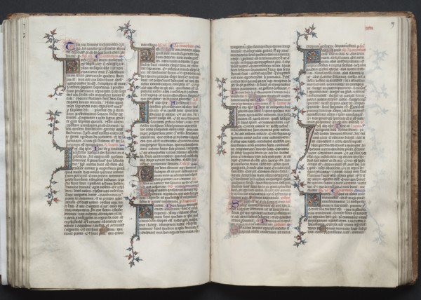 The Gotha Missal:  Fol. 89r, Text, c. 1375. And workshop Master of the Boqueteaux (French). Ink,