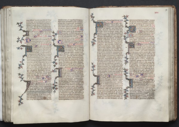 The Gotha Missal:  Fol. 89v, Text, c. 1375. And workshop Master of the Boqueteaux (French). Ink,