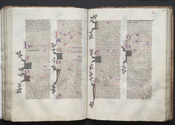 The Gotha Missal:  Fol. 94v, Text, c. 1375. And workshop Master of the Boqueteaux (French). Ink,