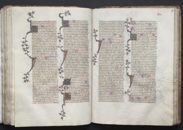 The Gotha Missal:  Fol. 98v, Text, c. 1375. And workshop Master of the Boqueteaux (French). Ink,