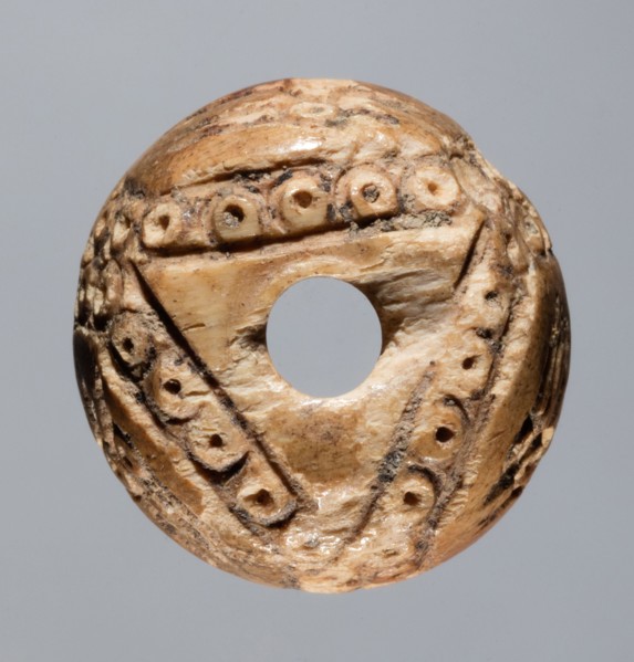 Spindle Whorl, 700s - 900s. Iran, early Islamic period, 8th - 10th century. Bone, incised; overall: