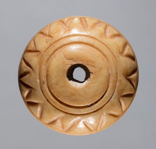 Spindle Whorl, 700s - 900s. Iran, early Islamic period, 8th - 10th century. Bone, incised; overall: