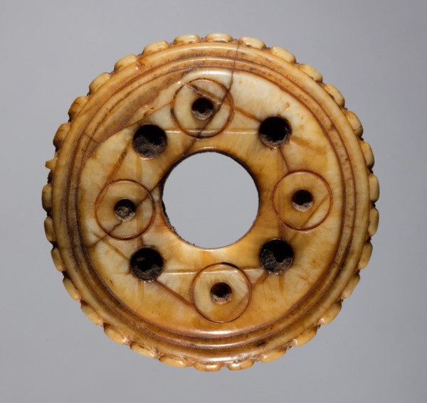 Spindle Whorl, 700s - 900s. Iran, early Islamic period, 8th - 10th century. Bone, incised; overall:
