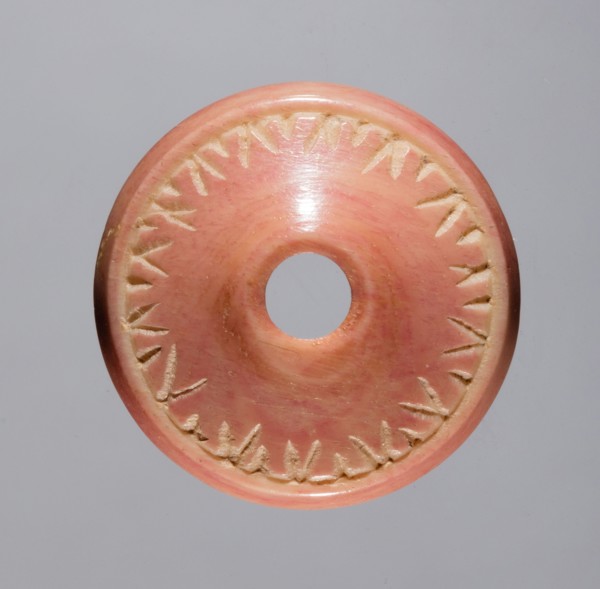 Spindle Whorl, 700s - 900s. Iran, early Islamic period, 8th - 10th century. Bone, incised; overall: