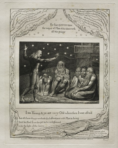 The Book of Job:  Pl. 12, I am Young and ye are very Old wherefore I was afraid, 1825. William
