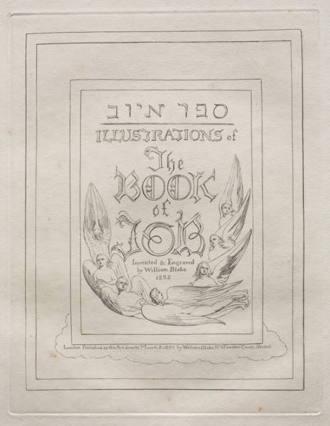 The Book of Job:  Title Page, 1825. William Blake (British, 1757-1827). Engraving