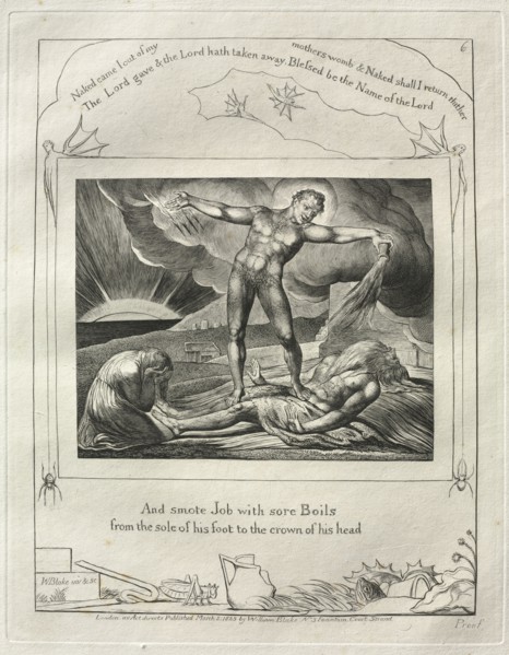 The Book of Job:  Pl. 6, And smote Job with sore Boils / from the sole of his foot to the crown of