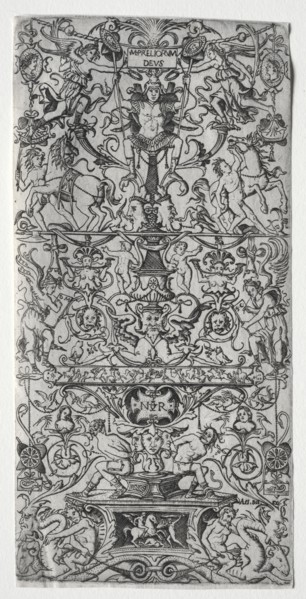 Four Ornament Panels: Ornament Panel: Mars, God of Battles, c. 1507. Nicoletto da Modena (Italian).