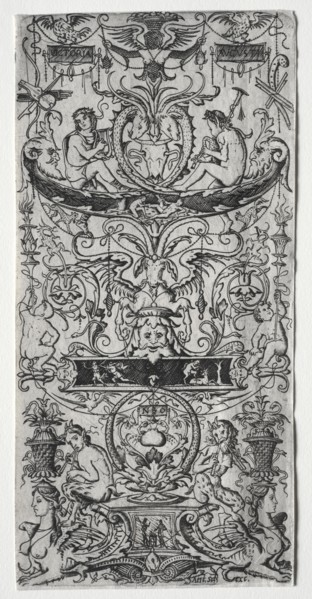 Ornament Panel Inscribed Victoria Augusta, c. 1507. Nicoletto da Modena (Italian). Engraving