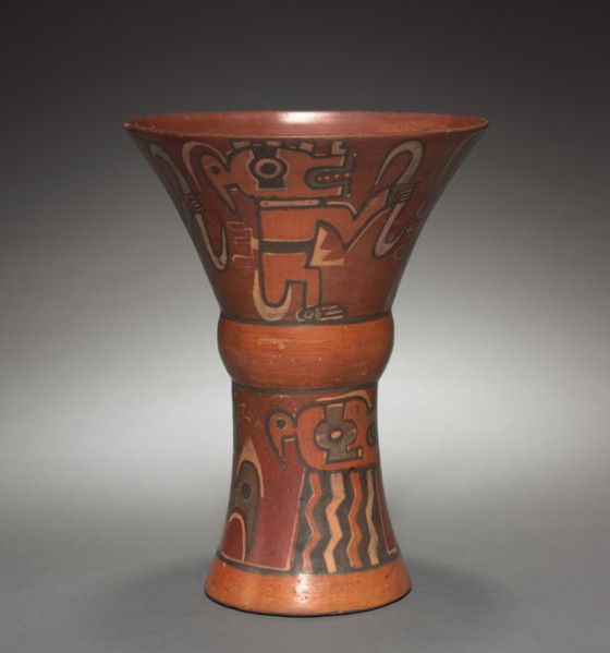 Kero (Waisted Cup), 400-1000. Bolivia, Cochabamba(?), Tiwanaku style, 400-1000. Earthenware with