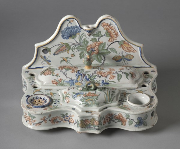 Writing Stand, 1746. Sinceny Factory (French). Tin- glazed earthenware (faience) wth enamel