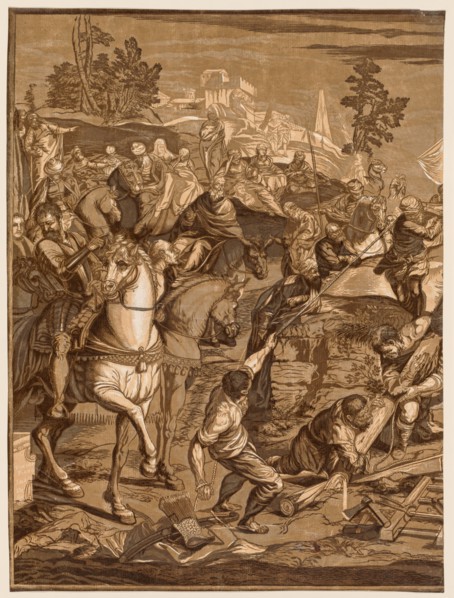 Crucifixion, 1741. John Baptist Jackson (British, 1701-c. 1780). Chiaroscuro woodcut