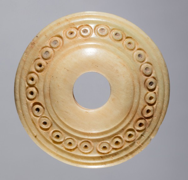 Spindle Whorl, 700s - 900s. Iran, early Islamic period, 8th - 10th century. Bone, incised; overall: