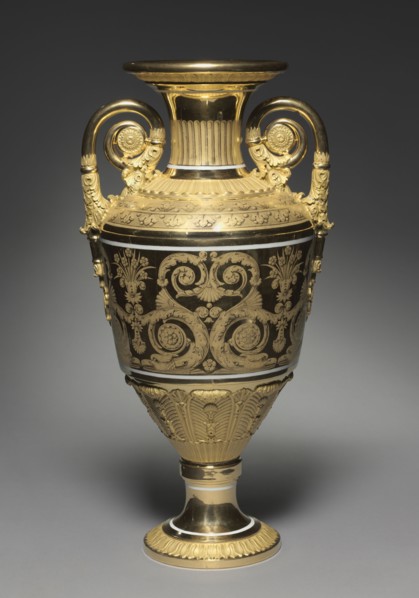 Vase, c. 1820-1830. St. Petersburg Imperial Porcelain Factory (Russian). Gilt porcelain; overall: