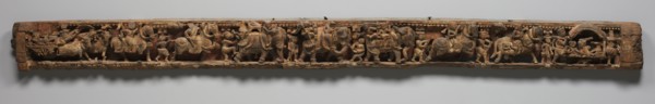 Narrative Frieze:  Dignitaries in Palanquin and Bullock Cart -  Architrave from a Jain Temple,