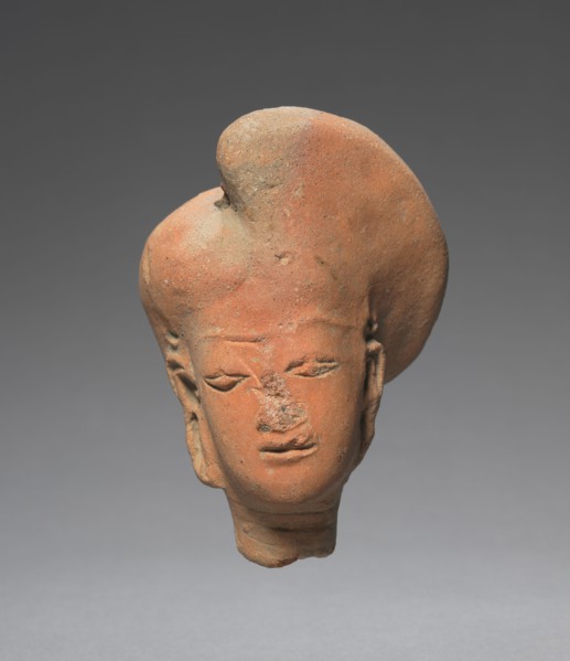 Head of a Woman, 14th-15th Century. Java, Majapahit Period (1294-1478). Terracotta; overall: 8.6 x