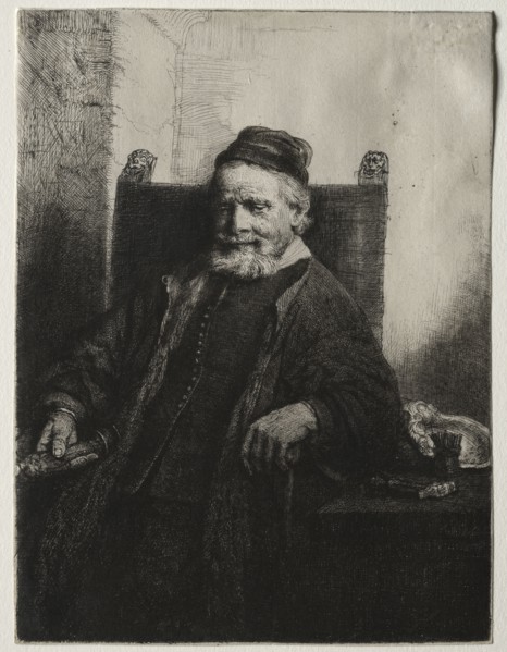 Jan Lutma, Goldsmith, 1656. Rembrandt van Rijn (Dutch, 1606-1669). Etching and drypoint; sheet: 19