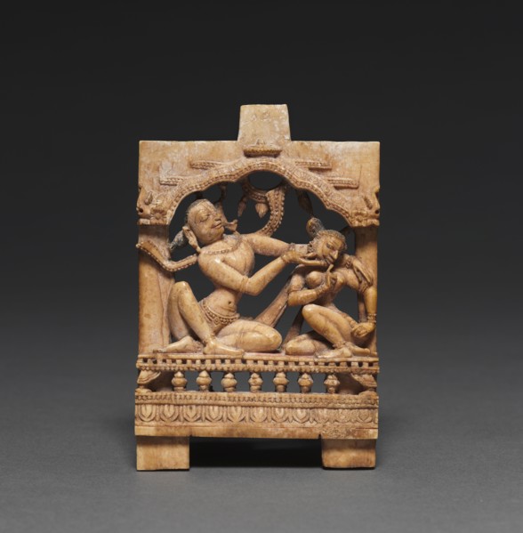 Mithuna (Loving Couple), c. 1300. India, Orissa, early 14th Century. Ivory; overall: 9 x 6.4 cm (3