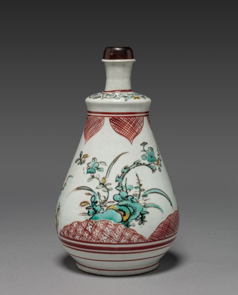 Wine Bottle with Plum and Pine Tree Design: Ko Imari Type, late 17th century. Japan, Edo Period